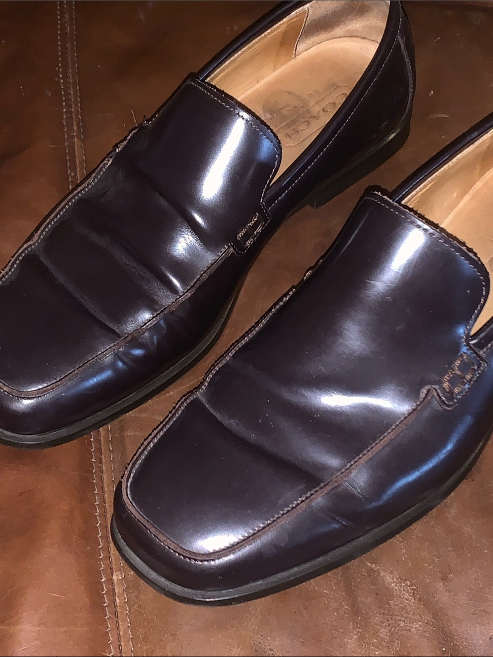Coach Men's Dark Brown Leather Slip-On Loafers